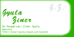gyula ziner business card